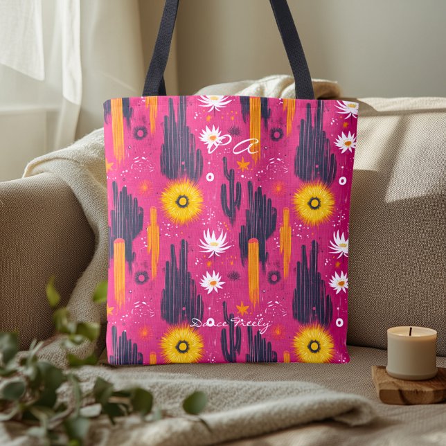 Bold Cactus and Sunburst Wellness Tote Bag (Creator Uploaded)