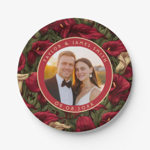 Bold Calle Lilies Plates For Simple Wedding Party