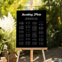 Bold Calligraphy Black Wedding Seating Chart