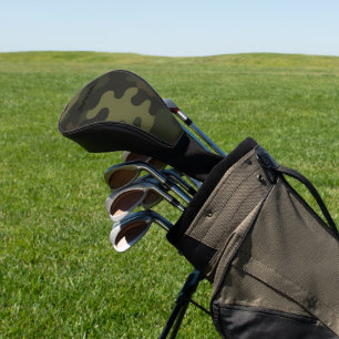 Bold Camo Earthy Greens Browns Customisable Name Golf Head Cover