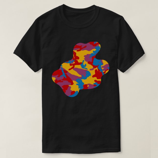 Bold Camo Pattern Paint Splat v3 T-Shirt (Design Front)