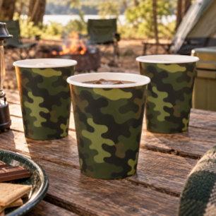 Bold Camouflage Pattern Outdoor Enthusiasts Hunter Paper Cups