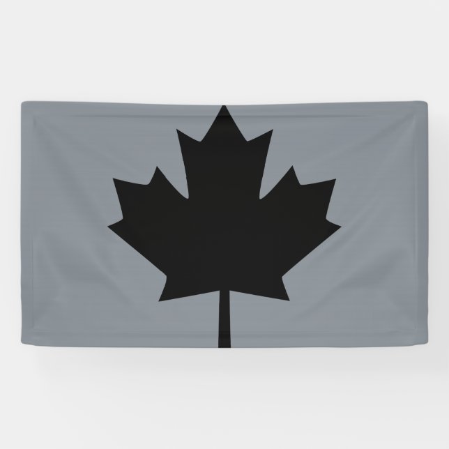 Bold Canadian Black Maple Leaf Banner (Horizontal)