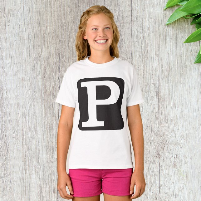 Bold Capital Letter P Monogram T-Shirt (Creator Uploaded)