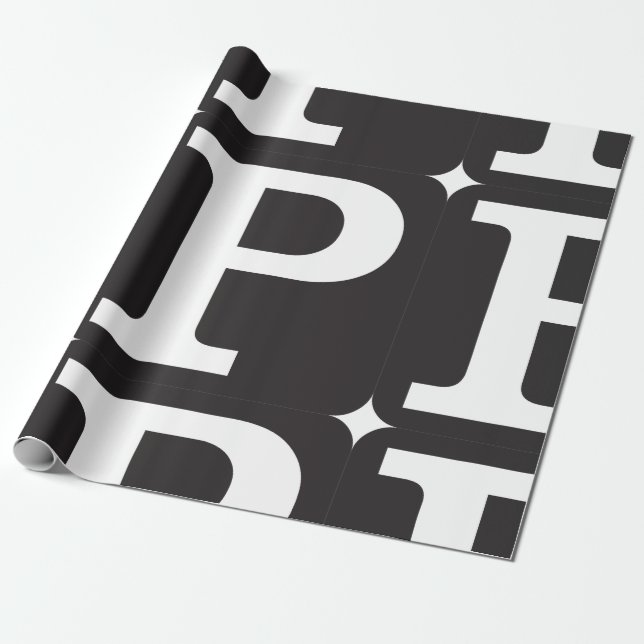 Bold Capital Letter P Monogram Wrapping Paper (Unrolled)