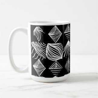 Bold Caribbean Tribal Mudcloth – Black & White, Coffee Mug