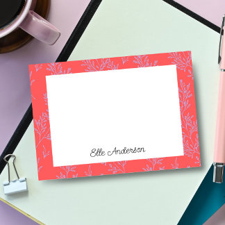 Bold Carnation & Periwinkle Floral Post-it Notes