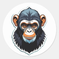 Bold Cartoon Ape Head Illustration