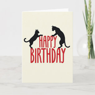 Bold Cat Silhouette Birthday Card