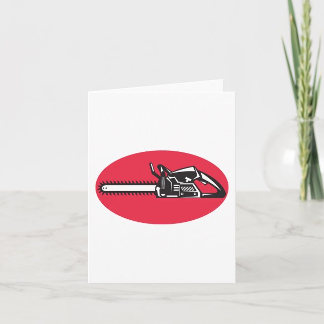 Bold Chainsaw Lumberjack Logging Tool Card (Front)