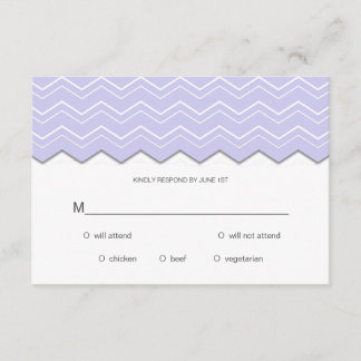 Bold Chevron Lavender Purple RSVP Card