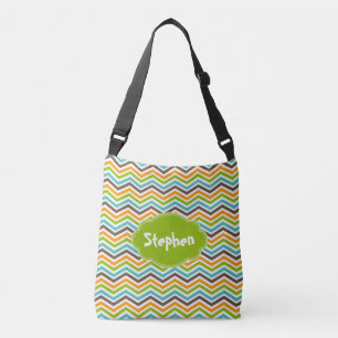 Bold Chevron Stripes Customised Add Name Bag