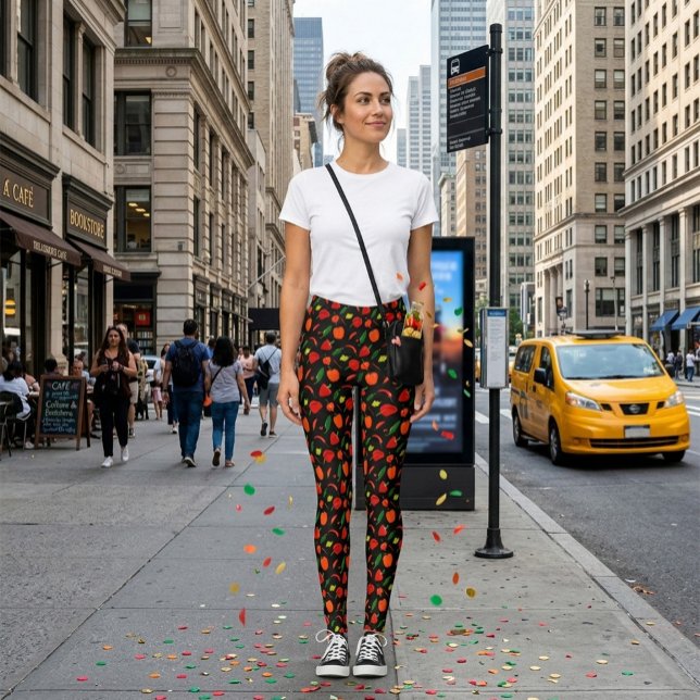 Bold Chili Pepper Print Fashion Leggings (Creator Uploaded)