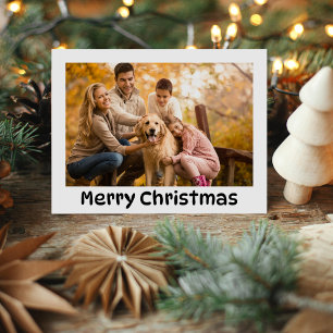 Bold Christmas Family Photos Holiday Postcard