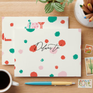 Bold Chunky Geometric Joy Colourful Dots Holiday Envelope