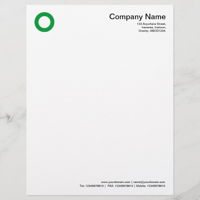 Bold Circle - Grass Green Letterhead Template (Front)