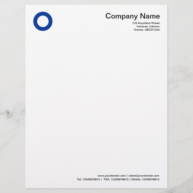 Bold Circle - Navy Blue Letterhead Design (Front)