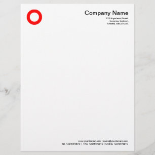 Bold Circle - Red Custom Letterhead