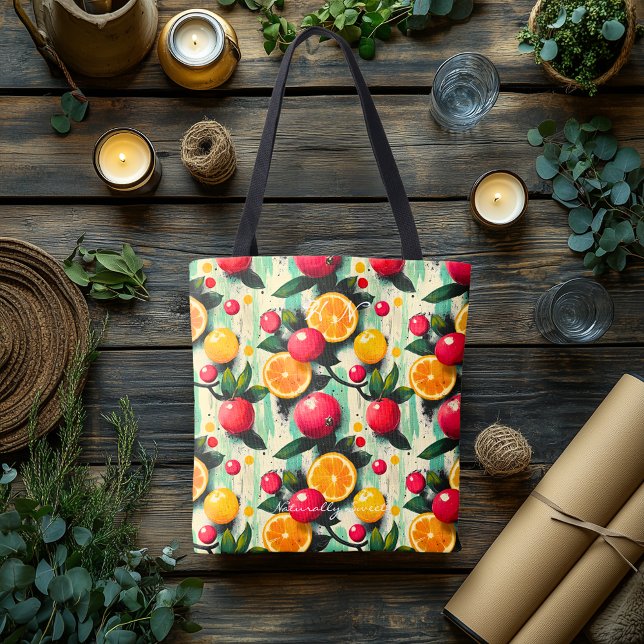 Bold Citrus Fruit Pattern – Vibrant Botanical Tote Bag (Creator Uploaded)