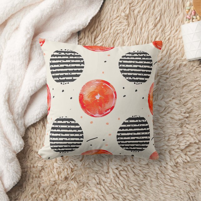 Bold Citrus Slice Stripes (10) Cushion (Blanket)