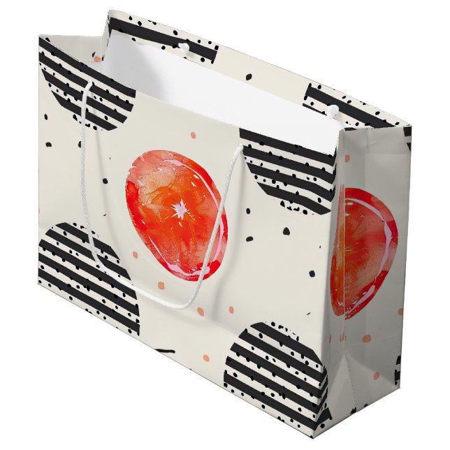 Bold Citrus Slice Stripes (10) Large Gift Bag (Front Angled)