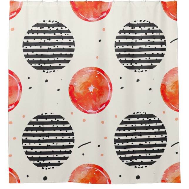 Bold Citrus Slice Stripes (10) Shower Curtain (Front)
