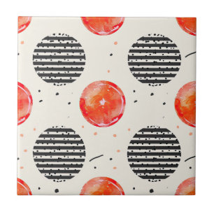 Bold Citrus Slice Stripes (10) Tile