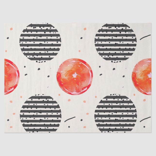 Bold Citrus Slice Stripes (10) Tissue Paper (Front)