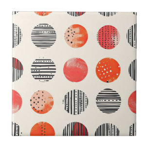 Bold Citrus Slice Stripes (11) Tile