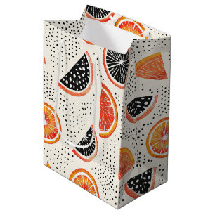 Bold Citrus Slice Stripes (1) Medium Gift Bag