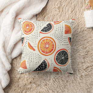 Bold Citrus Slice Stripes (2) Cushion