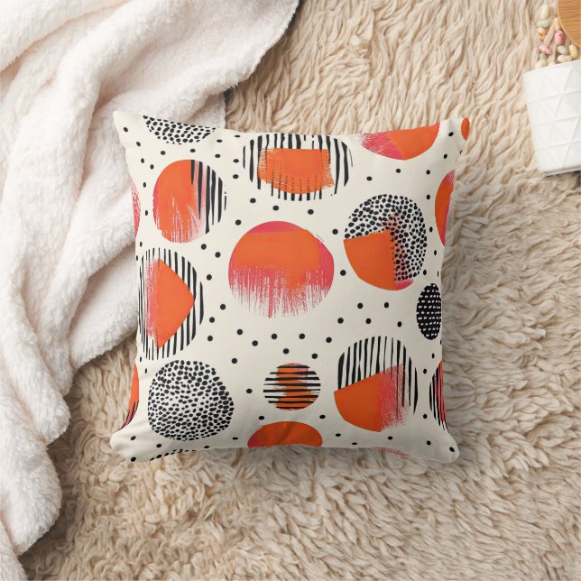 Bold Citrus Slice Stripes (4) Cushion (Blanket)