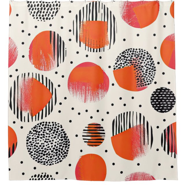 Bold Citrus Slice Stripes (4) Shower Curtain (Front)