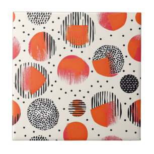 Bold Citrus Slice Stripes (4) Tile