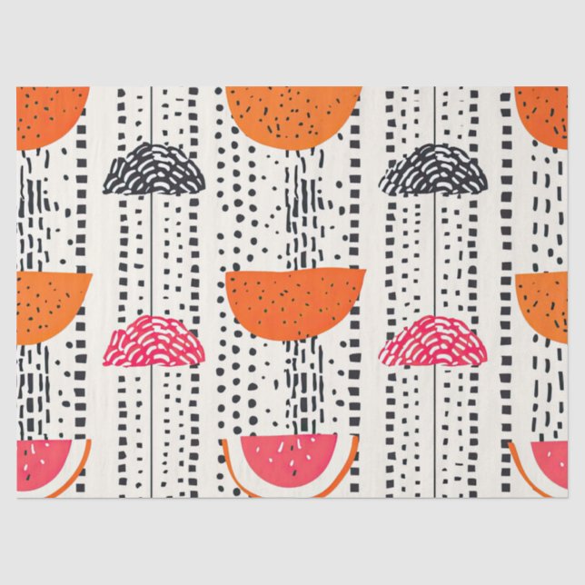 Bold Citrus Slice Stripes (5) Tissue Paper (Front)
