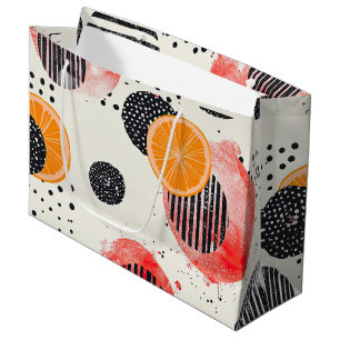 Bold Citrus Slice Stripes (6) Large Gift Bag