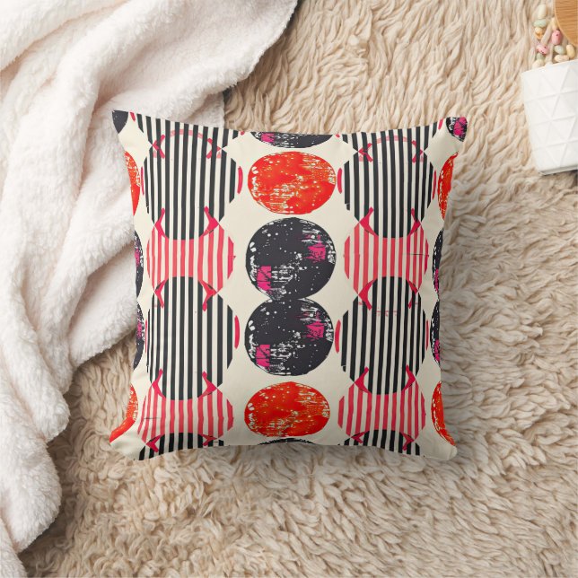 Bold Citrus Slice Stripes (7) Cushion (Blanket)