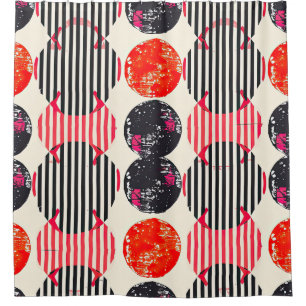 Bold Citrus Slice Stripes (7) Shower Curtain