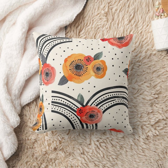 Bold Citrus Slice Stripes (9) Cushion (Blanket)