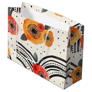 Bold Citrus Slice Stripes (9) Large Gift Bag