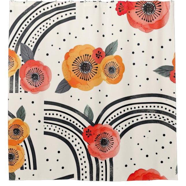 Bold Citrus Slice Stripes (9) Shower Curtain (Front)