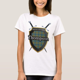 Bold Clan Thompson Tartan Scottish Shield T-Shirt
