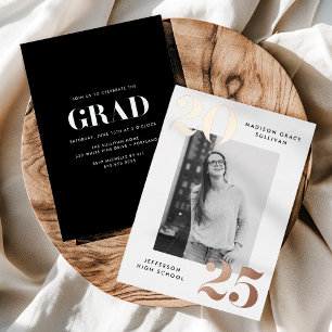 Bold Class of 2024 Rose Gold Photo Graduation