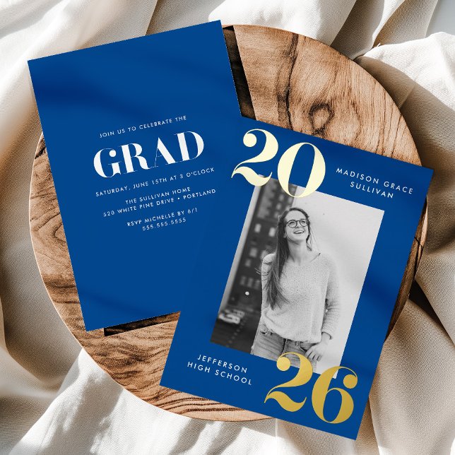Bold Class of 2025 Blue Photo Graduation (Creator Uploaded)