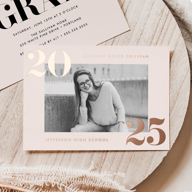 Bold Class of 2025 Cream Photo Graduation (Creator Uploaded)