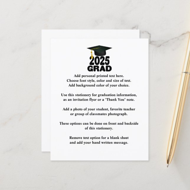 Bold Class of 2025 Graduation Announcement (Front/Back In Situ)