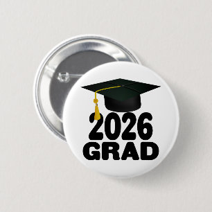 Bold Class of 2026 Graduation 6 Cm Round Badge