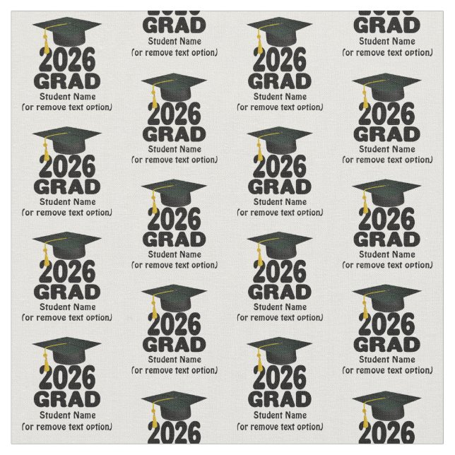 Bold Class of 2026 Graduation Fabric (Close Up)