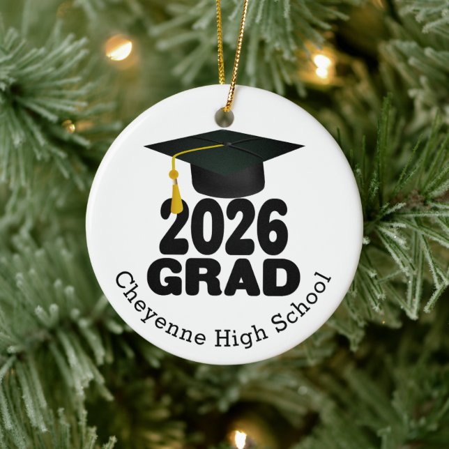 Bold Class of 2026 Photo Graduation Ceramic Tree Decoration (Tree)