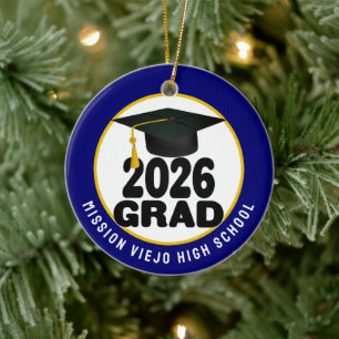 Bold Class of 2026 Photo Graduation Ceramic Tree Decoration